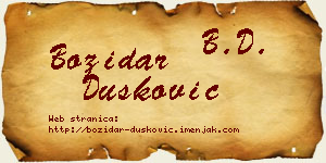 Božidar Dušković vizit kartica
